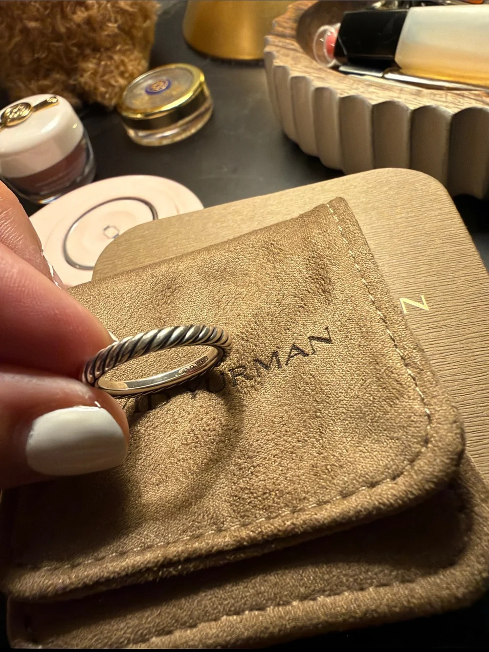 David Yurman Silver Twisted Cable ring size 7 used